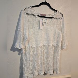 Ana & Rose White Lace Blouse